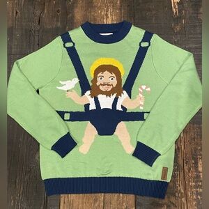 TIPSY ELVES Sweet Baby Jesus Christmas Sweater Men’s Size L